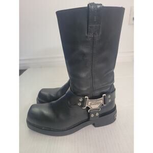 Harley-Davidson Men's SZ 10 Harness Motorcycle Boots Pull On Black